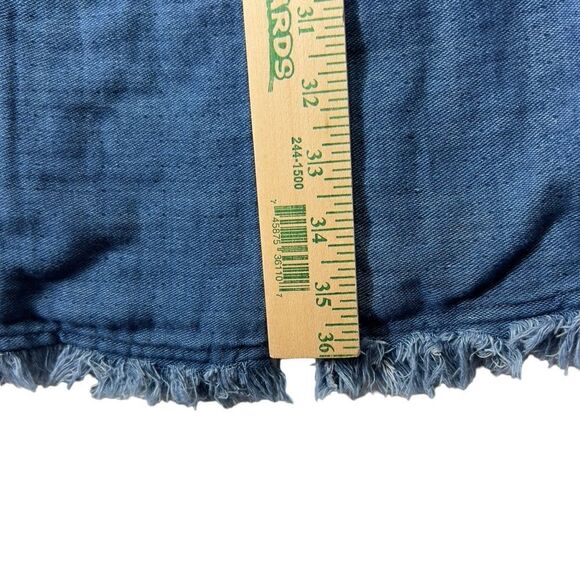 Soft Surroundings Chambray Denim Frayed Edge Longline Jacket xl - Picture 14 of 15